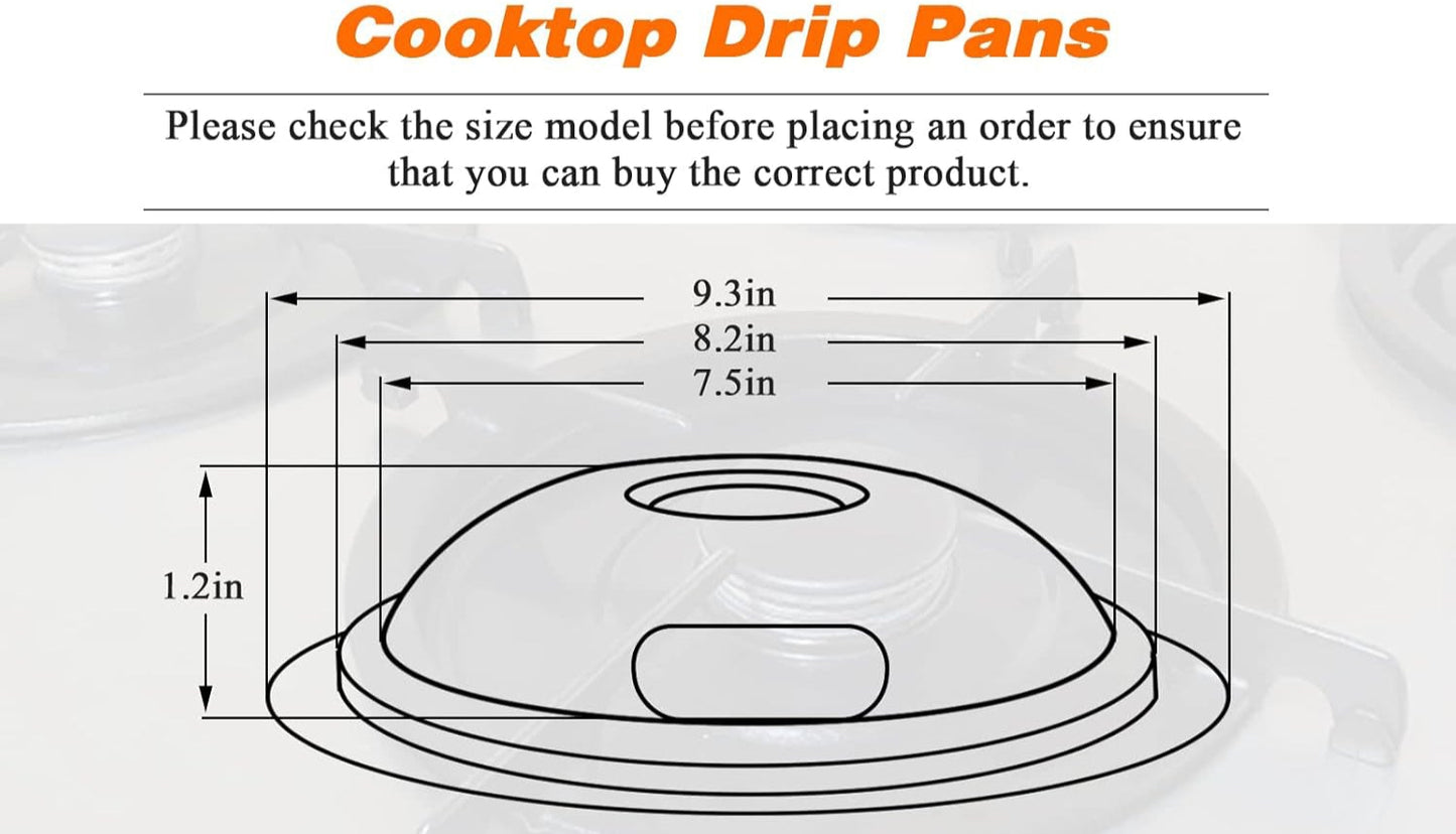 Chrome Drip Pans - Compatible for Whirlpool Electric Range Burner 8-Inch Electric Stove Drip Pans