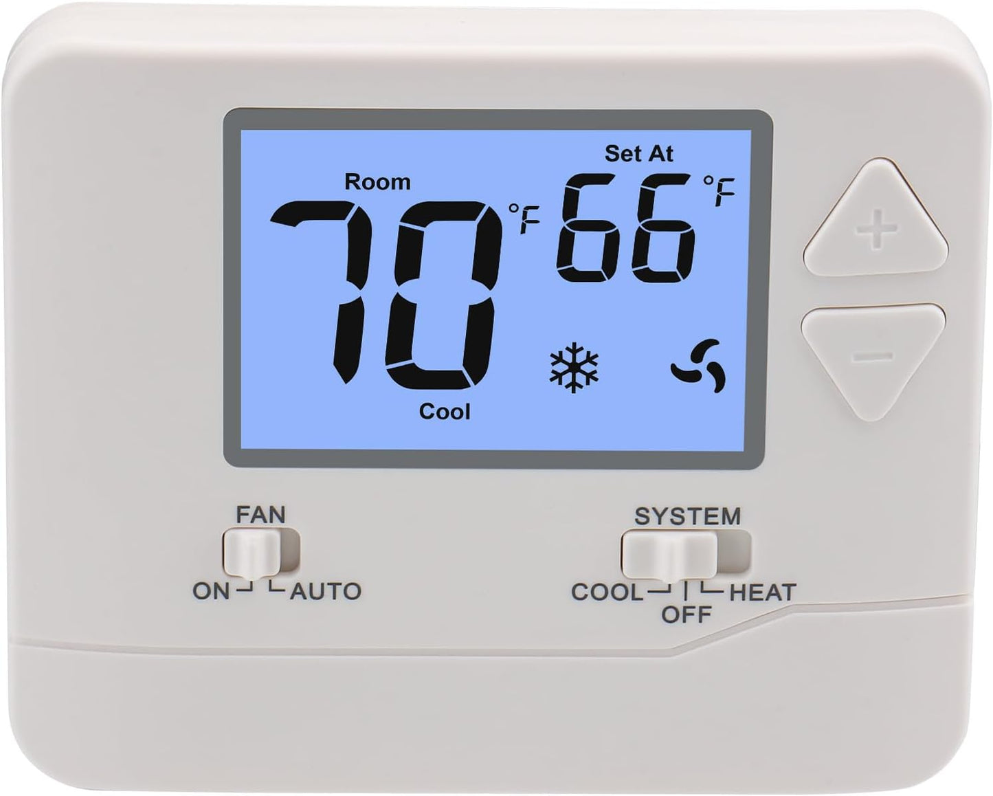 Non-Programmable Digital Thermostat for Home, up to 1 Heat/1 Cool with Large LCD Display, Compatible with Single Stage Electrical and Gas/Oil System, White