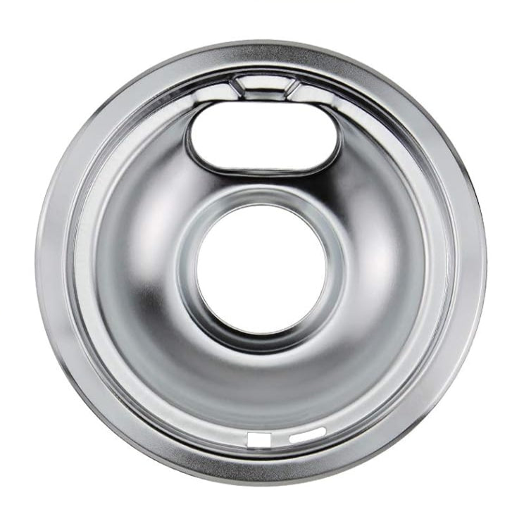 Chrome Drip Pans - Compatible for Whirlpool Electric Range Burner 6-Inch Electric Stove Drip Pans
