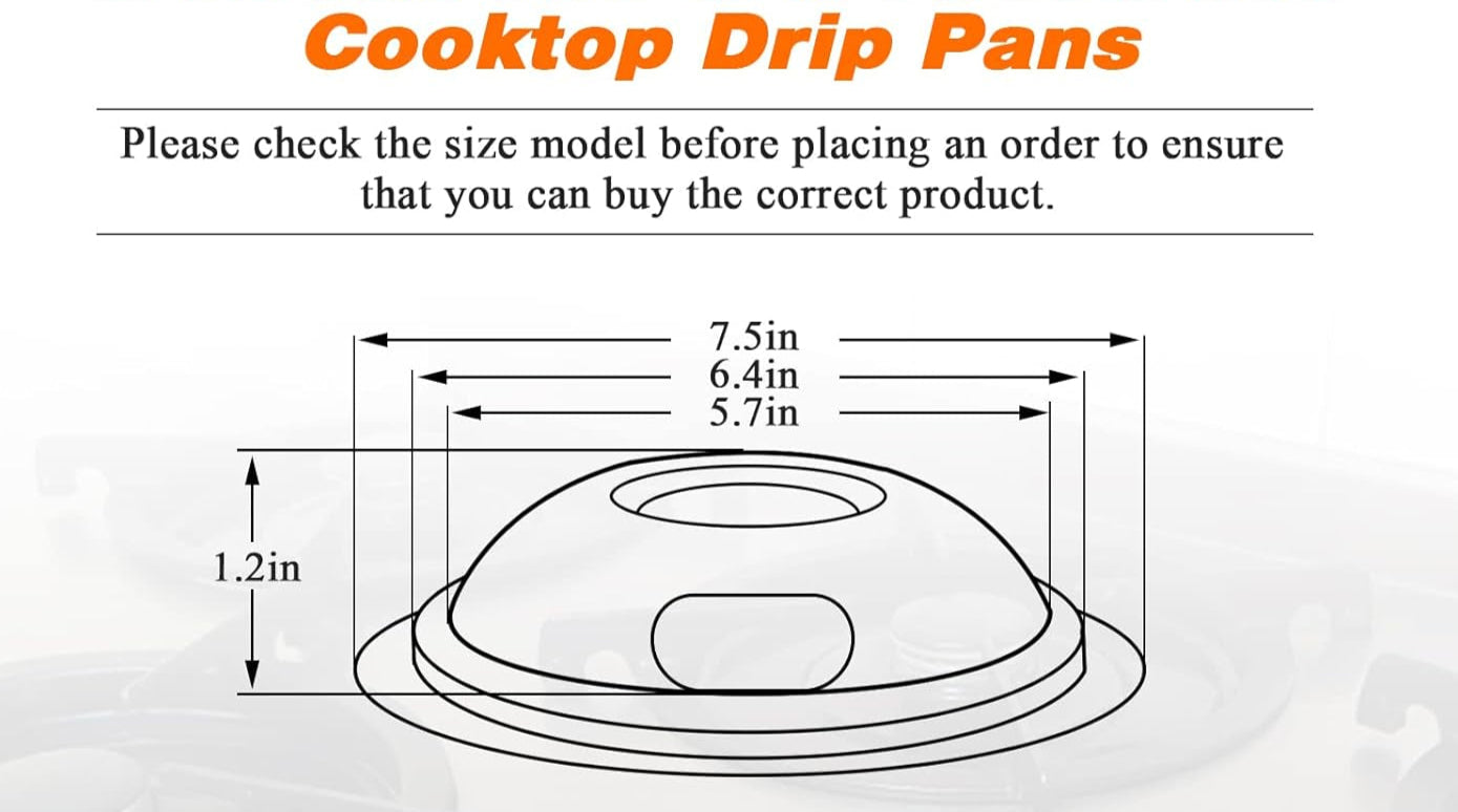 Chrome Drip Pans - Compatible for Whirlpool Electric Range Burner 6-Inch Electric Stove Drip Pans