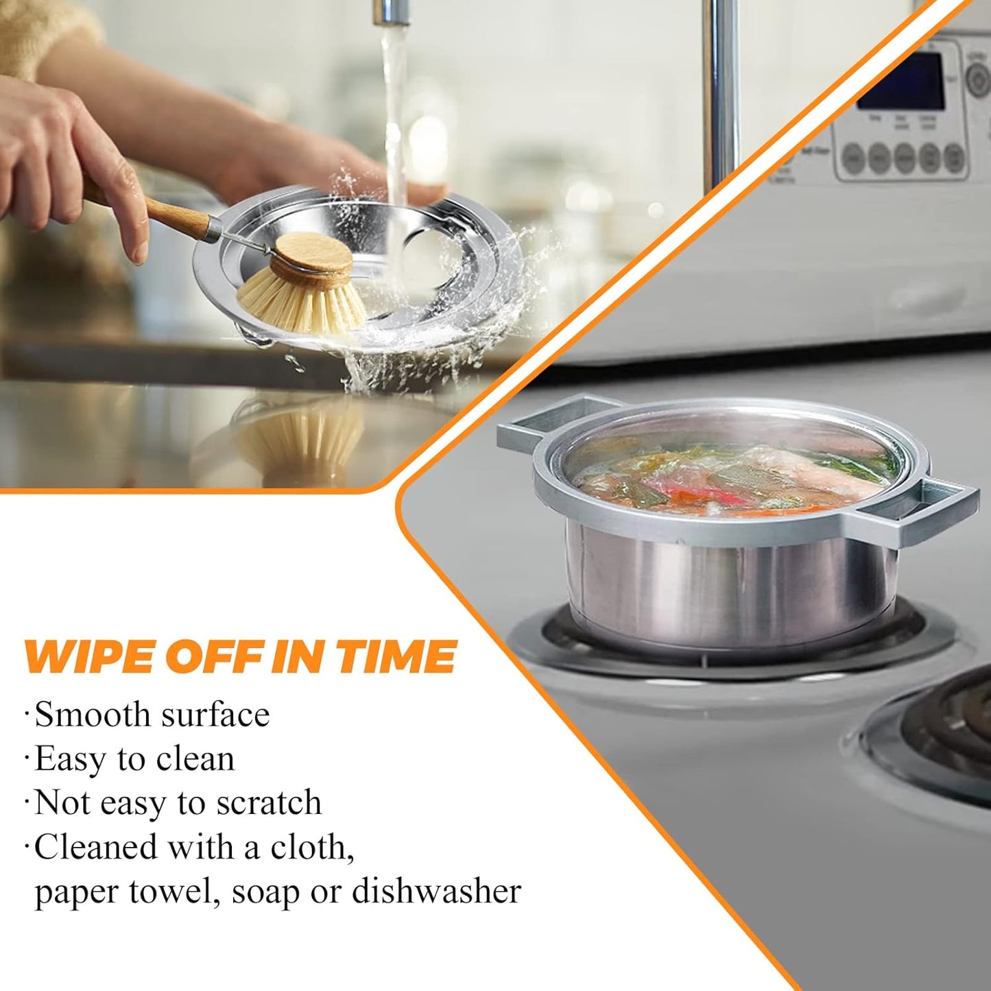 Chrome Drip Pans - Compatible for Whirlpool Electric Range Burner 6-Inch Electric Stove Drip Pans