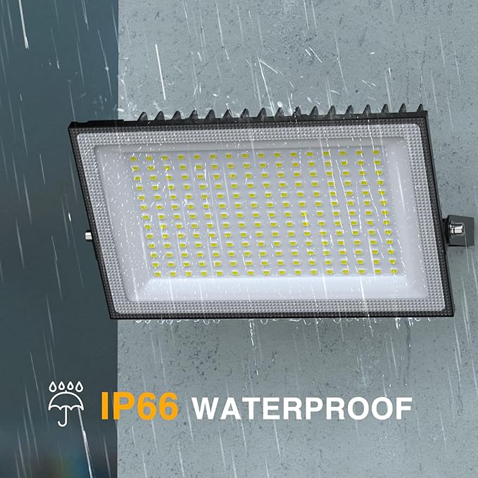 200W LED Flood Lights Outdoor, 18000LM Bright Security Light, IP66 Waterproof Outdoor LED Lights, 6500K Daylight White Floodlight for Garage, Yard, Garden, Stadium, Playground, Arena