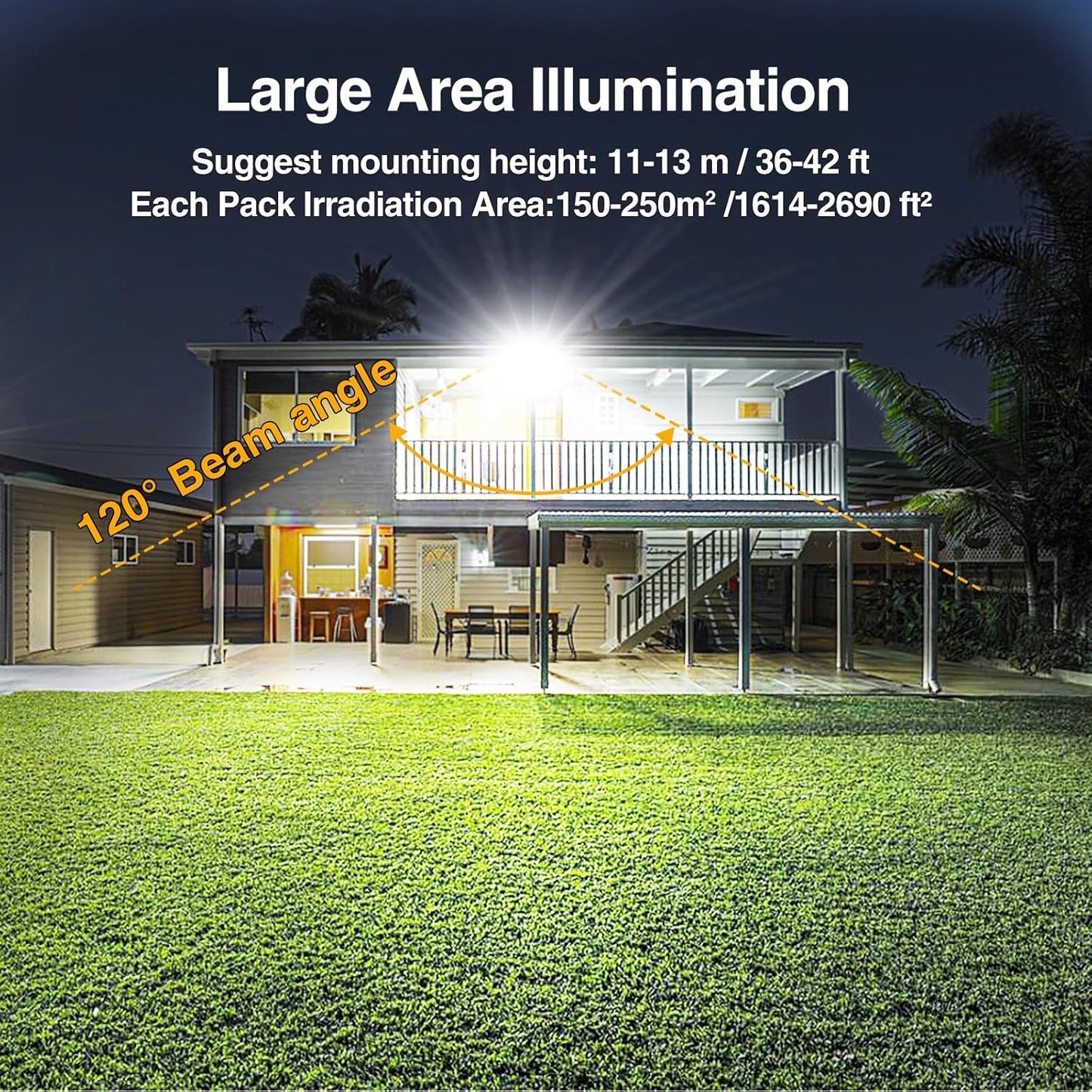 200W LED Flood Lights Outdoor, 18000LM Bright Security Light, IP66 Waterproof Outdoor LED Lights, 6500K Daylight White Floodlight for Garage, Yard, Garden, Stadium, Playground, Arena