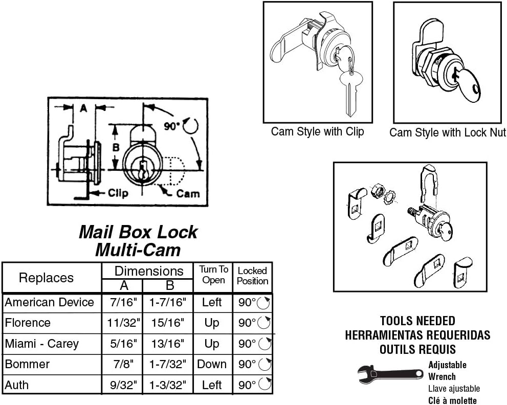 Prime-Line U 9940 Mailbox Lock – Replacement, Multipurpose Mailbox Lock for Several Brands – Brass Finish, ILCO 1003M Keyway, Opens Counter-Clockwise with 90º Rotation (1 Set)