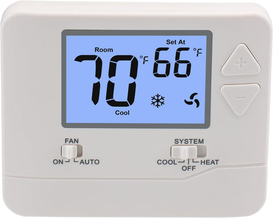 Non-Programmable Digital Thermostat for Home, up to 1 Heat/1 Cool with Large LCD Display, Compatible with Single Stage Electrical and Gas/Oil System, White